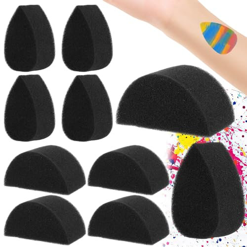 TIESOME 10 Stück Schminkschwamm, Make Up Schwamm Face Paint Sponges hohe Dichte, für Kunst und Körperfarbe, Erwachsene, Halloween, Weihnachten, Festival