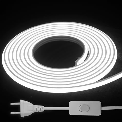 STHomedeco Tira LED COB - Striscia Adesive 220v Da Interno Esterno Impermeabile, Alta LuminositÃ Striscia IP65, Strip LED per Commerciale, Camera da letto (Bianco Freddo 6000k, 2M)