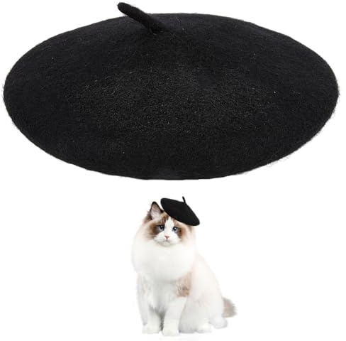 GORGECRAFT Béret pour Chat Bonnet pour Chien Bandeau en Laine pour Animal de Compagnie Chiot Artiste Français Mini Casquettes Couvre Chef pour Petit Chien pour Cheveux pour Fête Cosplay Carnaval Noël