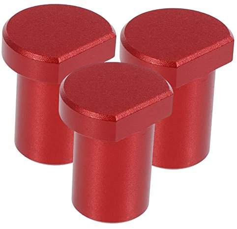 DIYEAH 3pcs Red Aluminum Alloy Bench Dogs 20mm Workbench Positioning Stops Woodworking Clamps for Planing and Workbench Dog Hole Accessories