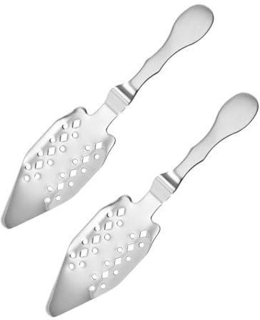 CLISPEED 2 piezas Cucharas de Absenta de Acero Inoxidable de Filtro Multifuncional con Diseño Hueco para Cócteles y Bar Accesorio para Preparar Absenta