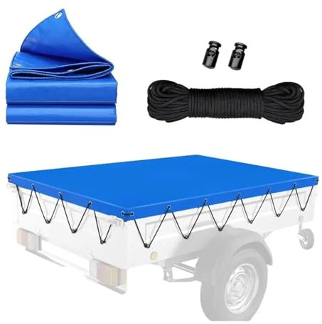 Bagageutrymmesskydd 420D Oxford Presenning Släpvagnsduk Vattentät Dammtät Lastbilskaross UV-skyddsöverdrag För Utomhusresor UV-skydd(211x116x6cm)