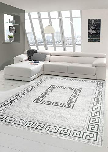 Teppich-Traum Tappeto moderno Tappeto orientale con filo glitterato con bordo in grigio Größe 80x150 cm