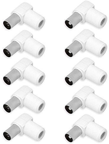 Elektronik-Technik TV 5x Winkelstecker 5x Winkelbuchse Set Antennenstecker Kupplung Adapter Stecker Buchse Koaxialkabel