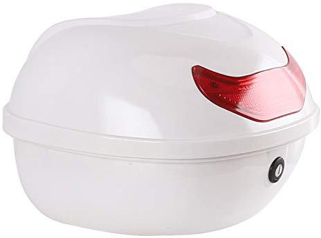 ZXCASDF Topcase Motorradkoffer Top Case Box 42 Liter, Top Case Universal, Helmkoffer Für Roller, Motorrad, Mofa Quad,Weiß