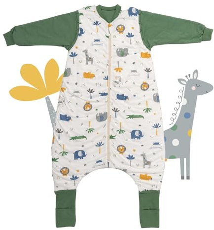 Schlummersack – Saco de dormir para bebé con pies para todo el año, 2.5 Tog, 80 cm, diseño de selva | Saco de dormir con piernas y puños alargados para una altura corporal de 80-90 cm | Saco de dormir