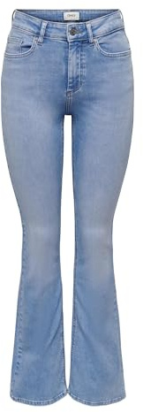 ONLY Jeans Donna Flared Fit ONLBLUSH Vita Media Jeans Svasati, Special Bright Blue Denim, (S) W x 30L