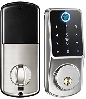 Maniglia per porta intelligente Tuya Smart Fingerprint Digital Keyboard Keyless Entry Blocco elettronico Ttlock App Control for Home Apartment Serrature intelligenti antifurto(TTlock- Silver)