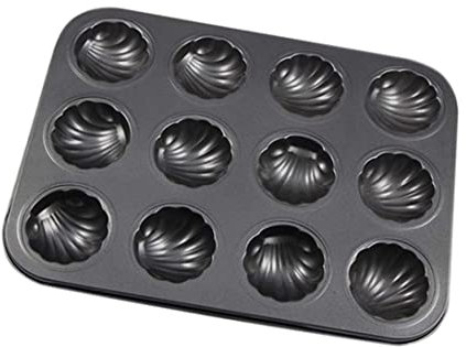 Wedhapy Molde para Madeleine Bandeja para Hornear en Forma de Concha Molde para Madeleine Antiadherente de 12 cavidades Molde para Pasteles de Acero al Carbono