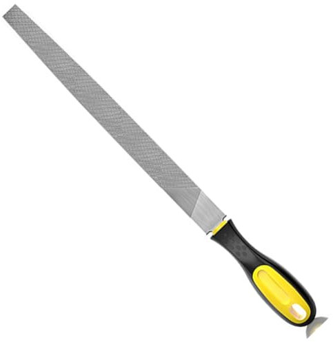 Wvapzwr Lima plana de 8 pulgadas, hoja lisa con mango ergonómico, herramienta de afilado de metal para taladros, hoja de cortacésped, tijeras de jardín, etc. (paquete de 1)