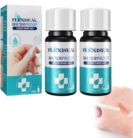Colla Liquida per Bendaggi Bendaggio Liquido Asciugatura Rapida Delle Ferite Gel Curativo Bendaggi Impermeabili per Tutti Gli Usi per Tagli E Graffi, 2 Pz.