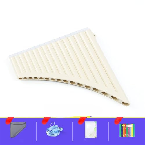 Panflöte aus Kunststoff Panflöte National Instruments für Anfänger 16/18 C-gestimmt Leicht zu erlernende Panflöte(Beige1)