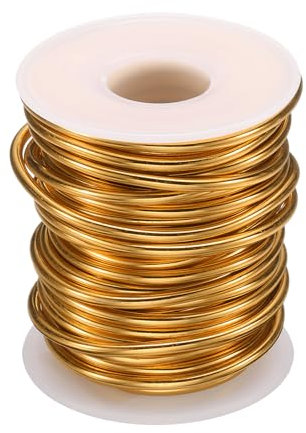 sourcing map Rollo de alambre de entrenamiento de aluminio anodizado para bonsái, calibre 3 mm, 33 pies de longitud, alambre flexible para árbol bonsái para jardín, horticultura, paisaje, plantación,