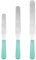 U-Taste Icing Spatulas Set, Straight Palette Knife with 15/20/25 cm Stainless Steel Blades, Cake Decorating Knives with Non-Slip PP Handle for Frosting Smoothing Spreading Cream Cupcakes (Aqua Sky)