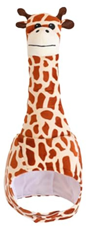 Gorro con tocado de jirafa para disfrazarse, divertido sombrero para disfraz de jirafa, tocado de animal novedoso | Gorra tridimensional con cabeza de jirafa animal para niño