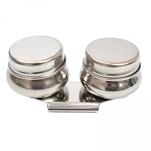 rockible 2x Pot de Peinture à L', Conteneur de Palette de Peinture à L', Tasse de Solvant de Térébenthine Portable, Tasse de Trempette de Peinture à