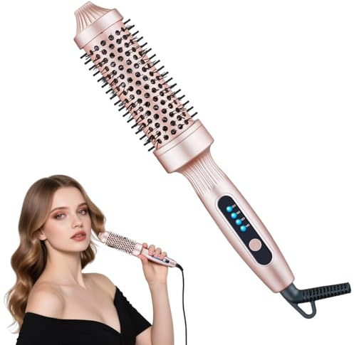 Hair Dryer Brush, Hot Air Brush One-Step Hair Dryer & Volumiser with 30s Fast Heating, Infrared Hair Care Curler Straightening Comb Styling Tool for Blow Drying with 4 Speeds Adjustment # Pink