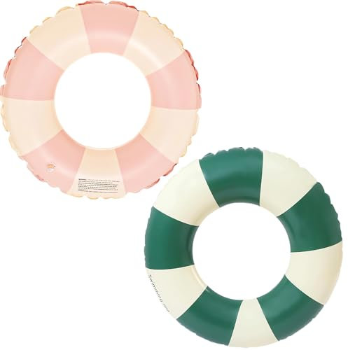 Anello di Nuoto Gonfiabile Salvagente Adulto, 2 pezzi Strisce PVC gonfiabile Anello da Nuoto, piscina gonfiabile per feste estive in spiaggia