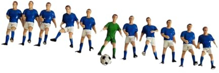 Oshhni 11 Pezzi di Calciatore in Miniatura Figure di Diorama Figure Ornament Artigianato Ragazzo Calcio per Tavolo di Sabbia in Miniatura, Giocatore Blu