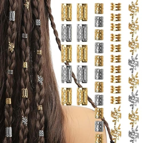 JOOTUEPO Hair Clips, Joyas para el Cabello, 80 Piezas para Trenzas, Accesorios para el Pelo, Clips para Accesorios para Rastas, Mujeres, Niñas