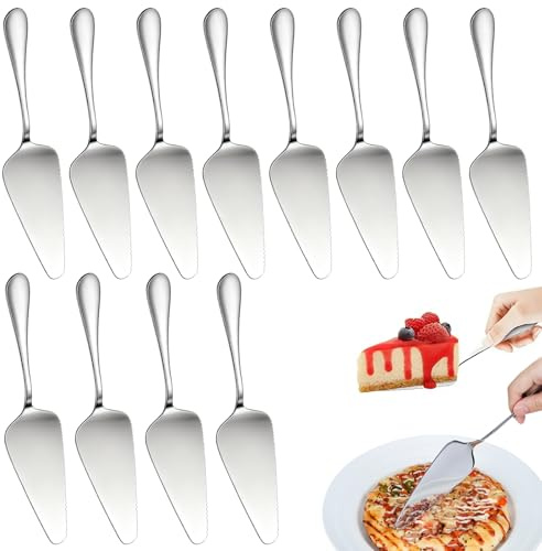 Zykra 12 Pezzi Set di spatole per Dolci in Acciaio Inox con Bordo seghettato, Argento Paletta Torta in Acciaio Inox, Paletta Torta in Acciaio Inossidabile da 23 cm, Palette da Dolce per Cucine, Feste