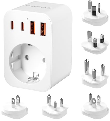 Adattatore Universale Da Viaggio, Adattatore Presa Inglese Con USB-A/TYPE-C, Adattatore Presa Americana Di Tipo g/b/i/a/m/d Adattatori Da Viaggio Per Regno Unito/Stati Uniti