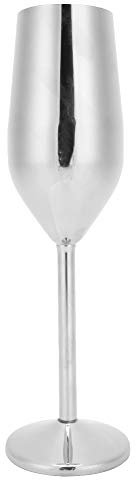 VIFERR Copa de vino Champagne 304 Copa de vino de acero inoxidable Copas de champán Copas para beber 220ML para banquete de fiesta de bar(Plata)