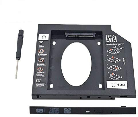 Multibao Laptop 2nd HDD SSD DVD Bay Caddy Adapter for 2.5''/9.5mm Universal CD/DVD-ROM SATA TO SATA Hard Drive External Enclosure