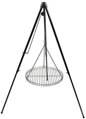 Dreibein Schwenkgrill Edelstahl stufenlos höhenverstellbar inkl. 60 cm Edelstahl-Rost (155)
