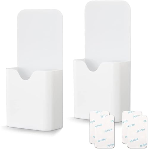 WAAYANG 2 Pcs Magnetic Marker Holder, Magnetic Pen Holder, Self Adhesive Wall Mount Dry Erase Marker Holder Pencil Holder For Dry Erase Whiteboard Home Office School