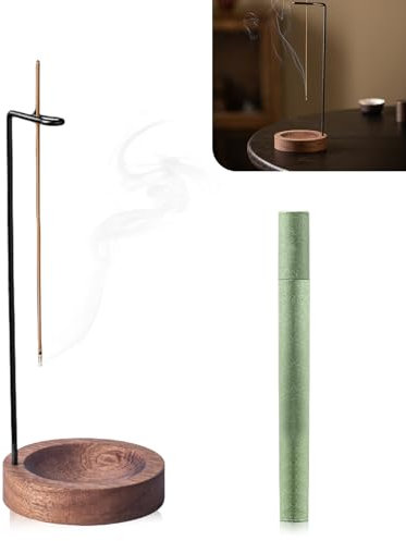 Nizirioo Soporte para incienso de madera, 40 varillas de incienso, soporte para meditación Zen Yoga