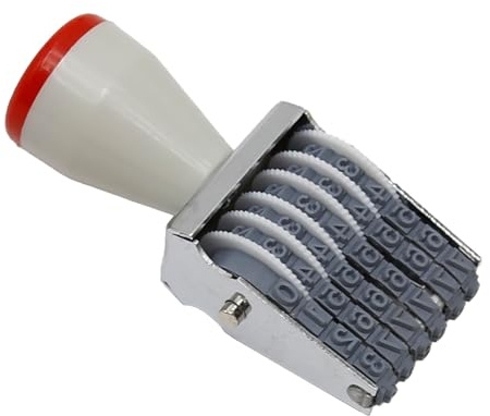 Anxingo 6 Digit Number Roller Stamps: Changeable Digital Stamp & Number Symbol Rolling Wheel Automatic Numbering Stamp in Metal