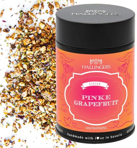 Hallingers Pinke Grapefruit - Loser Cold Brew Früchtetee Eistee, kalt oder warm aufgießbar (Dose) - Geschenkideen Weihnachten & Geschenke Adventskalender | Geburtstag Glückwunsch Genesung Neues Zuhaus
