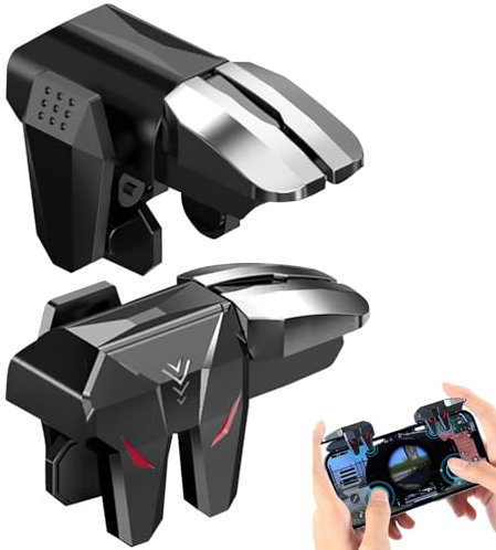 Fsttre Mobile Trigger Controller, Contrôleur Tactile avec Gâchettes, Joystick Téléphone Portable 6 Doigts, Manette Gaming pour Smartphone Android et iOS, Gamepad Portable avec Triggers