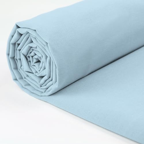A-Express 100 % bomullstyg – 60 tum 150 cm brett – vanligt bomullstyg per meter – perfekt för quiltning, sömnad, klädtillverkning, gardinfoder, kassar, sängkläder, örngott – ljusblå 1 meter