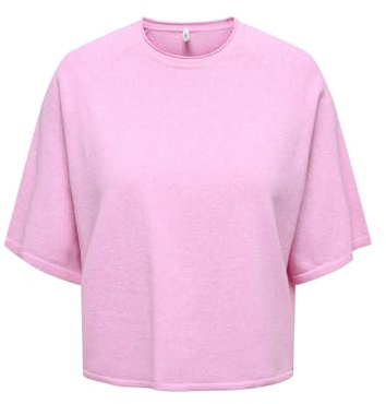 ONLY Onlloyal Pull à col Rond 3/4 KNT Nca, Rose Super, M