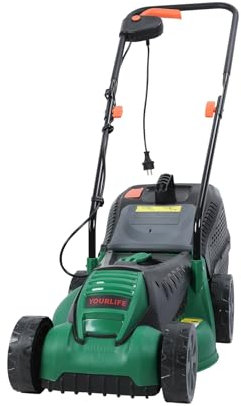 gibxiyza 1600W Electric Lawn Mower Electric Lawn Mower with Brushless Motor & Foldable Handle, 35L Grass Bag, Adjustable 30-70mm Cutting Height for Thick Grass/Weeds​ UK