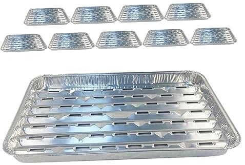 GLEAVI Teglie Di Alluminio Fori Per Barbecue 10 Pezzi, Per Resistenti Alte Temperature, Per Campeggio, Forno e Feste All'aperto