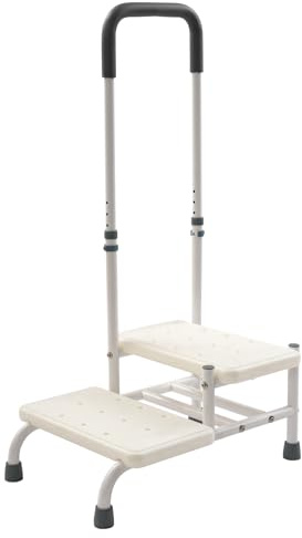 Marchepied de baignoire avec poignée, hauteur réglable, double marche pour personnes âgées, adultes et enfants, jusqu'à 135 kg