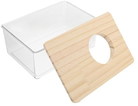 Didiseaon Transparent Hamster Sand Bath House Small Animal Bathroom Container for Hamster Cages and Habitats with Observation Comfortable Design for Grooming and Play