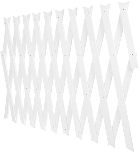 Abaodam Enrejado de Jardín Telescópico de Madera Blanco H44 Panel Extensible para Plantas Trepadoras Valla de Celosía para Interior y Exterior Soporte Decorativo para Paredes 1 Pieza