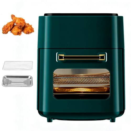 1400w Halogenugn, 15l Elektrisk Fritös Med 80-210°c Temperaturjustering & Visuellt Fönster & Digital Pekskärm, Multifunktionell Elektrisk Fritös För Kommersiella Hem Green