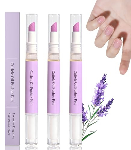 3-in-1 Nagelhautölstift mit Keramikspitze - 3pcs Nagelpflegestift & Nagelhautentferner Stift - Nagelhautschieber Ölstift für trockene strapazierte Nägel, Feuchtigkeitsspendende Pflege Für Frauen