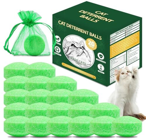 Kattavvisande Bollar - 10/20-Pack Naturligt Kattavskräckande Medel for Trädgård Och Inomhus Stoppa Katter Att Kissa Bajsa Klia Långvarig Eterisk Oljeavstötare Möbler Uteplats Bil(20pcs)