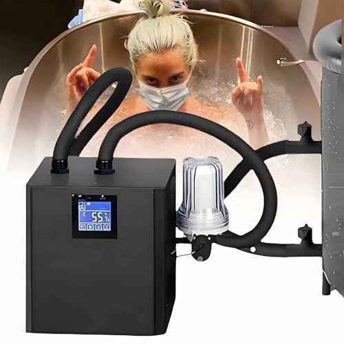 Refrigeratore a immersione con pompa sommergibile, 0,3 HP, include tubo, telecomando e display touchscreen, per vasca da bagno e secchielli per ghiaccio