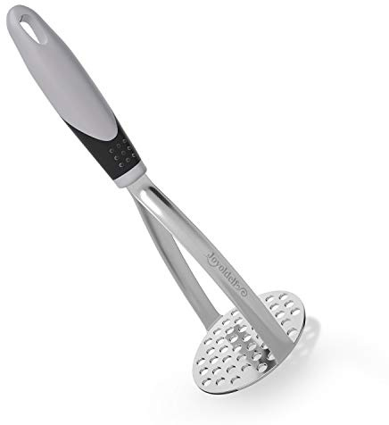 Joyoldelf Heavy Duty Potato Masher, Stainless Steel Integrated Masher Kitchen Tool & Food Masher/Potato Smasher with Non-slip Handle, Perfect for Bean, Vegetable, Fruits, Avocado, Meat