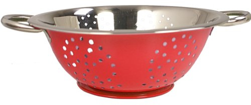 Acense Stainless Steel Colander 24cm Coloured (Red)
