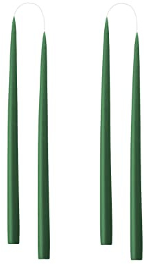 Kunstindustrien® Tapered Candles, Made in Denmark, 42 Colours Available, Dripless & Smokeless Dinner Candles, Candles Long Burning 15 Hours, Unscented Candle Gift Set, 4pcs. 2.2 x 35cm (Bottle Green)