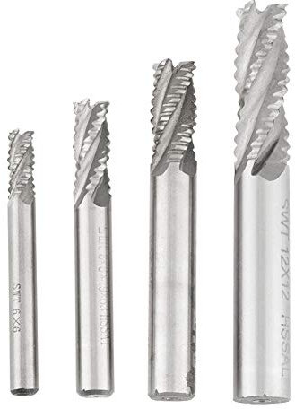 Fresa per Fresa, 4 Pezzi 4 Scanalature Fresa per Sgrossatura HSS Fresa per Fresa per Fresatura CNC M6 / M8 / M10 / M12