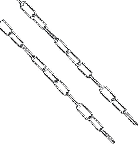 hannger Catena in acciaio inox 304, 0,6 m, 4 mm, catena a maglie rotonde, in molte lunghezze e spessori, portata fino a 200 kg, portata fino a 200 kg, per catena, poltrona sospesa, catena da